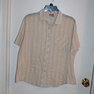 Vintage Cherry Stix LTD Women's Button Up Shirt  Light Tan w/gold accent